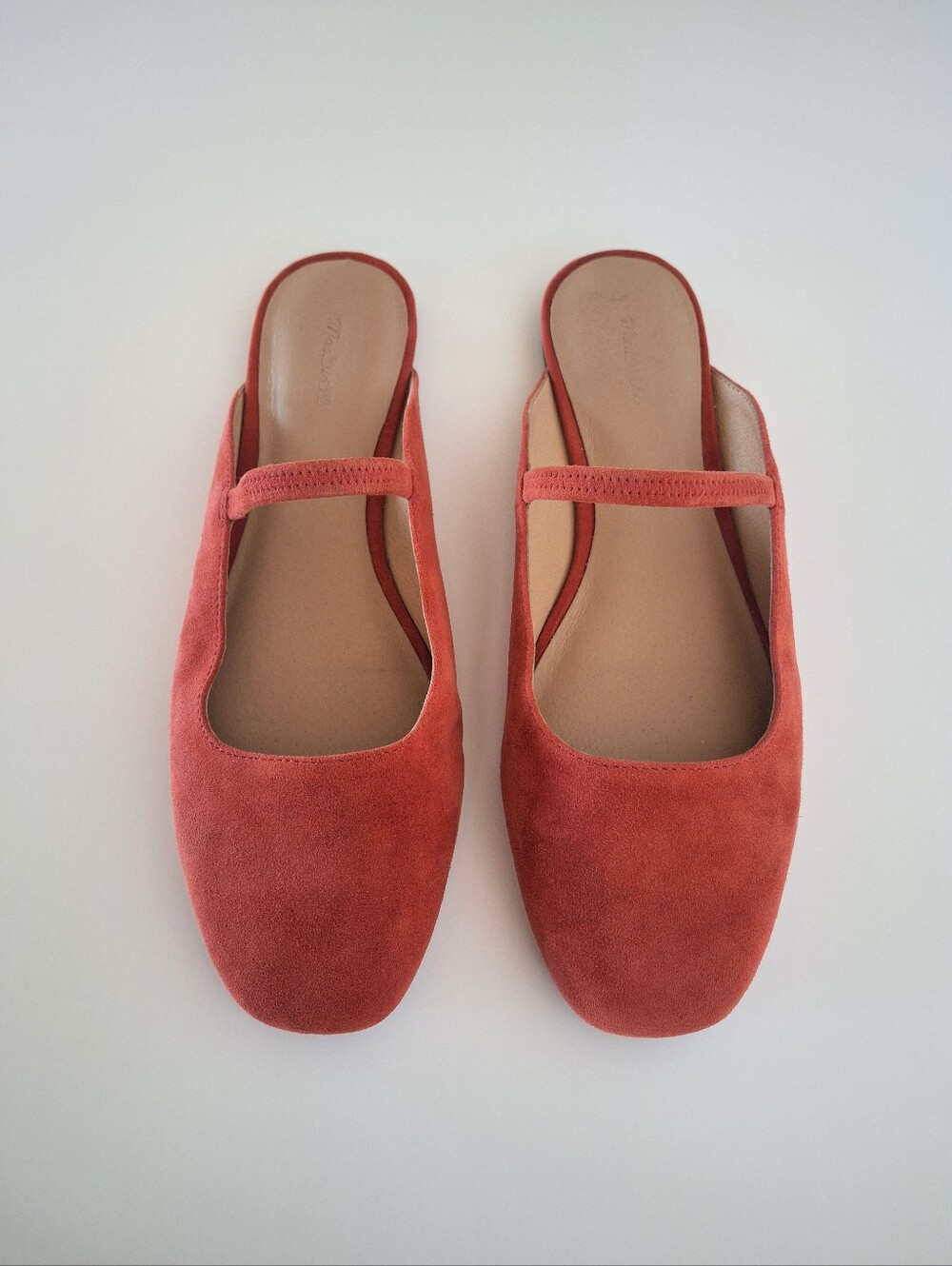 MADEWELL "The Greta" Red Ballet Suede Mules-Size 9